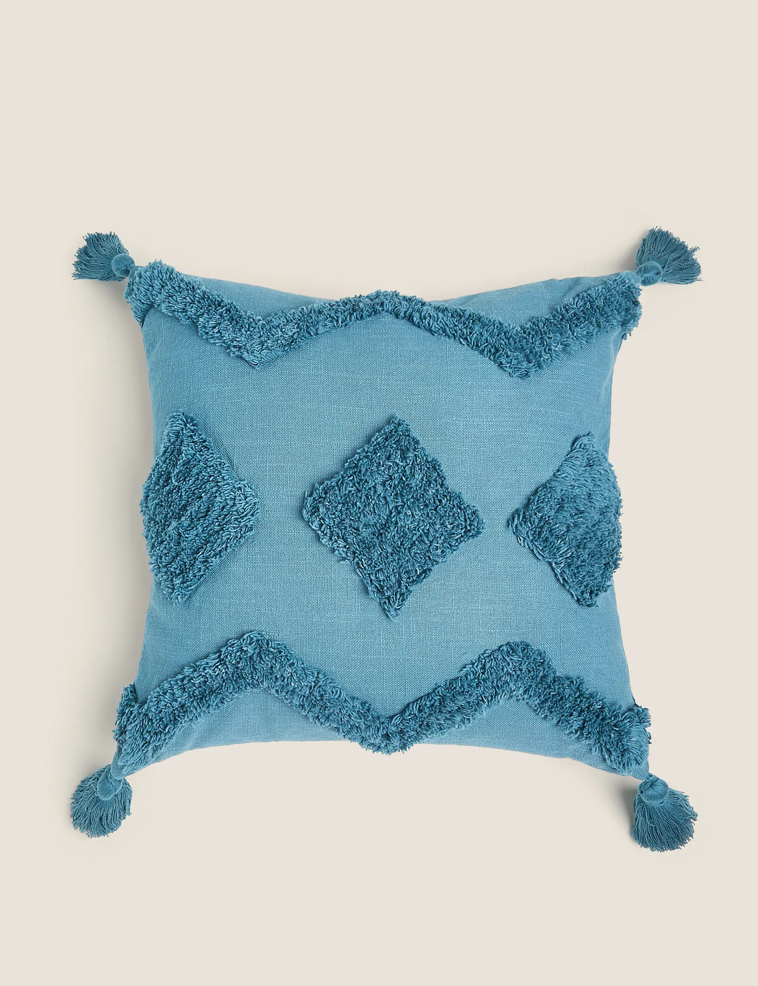 M&S Pure Cotton Zig Zag Tufted Cushion