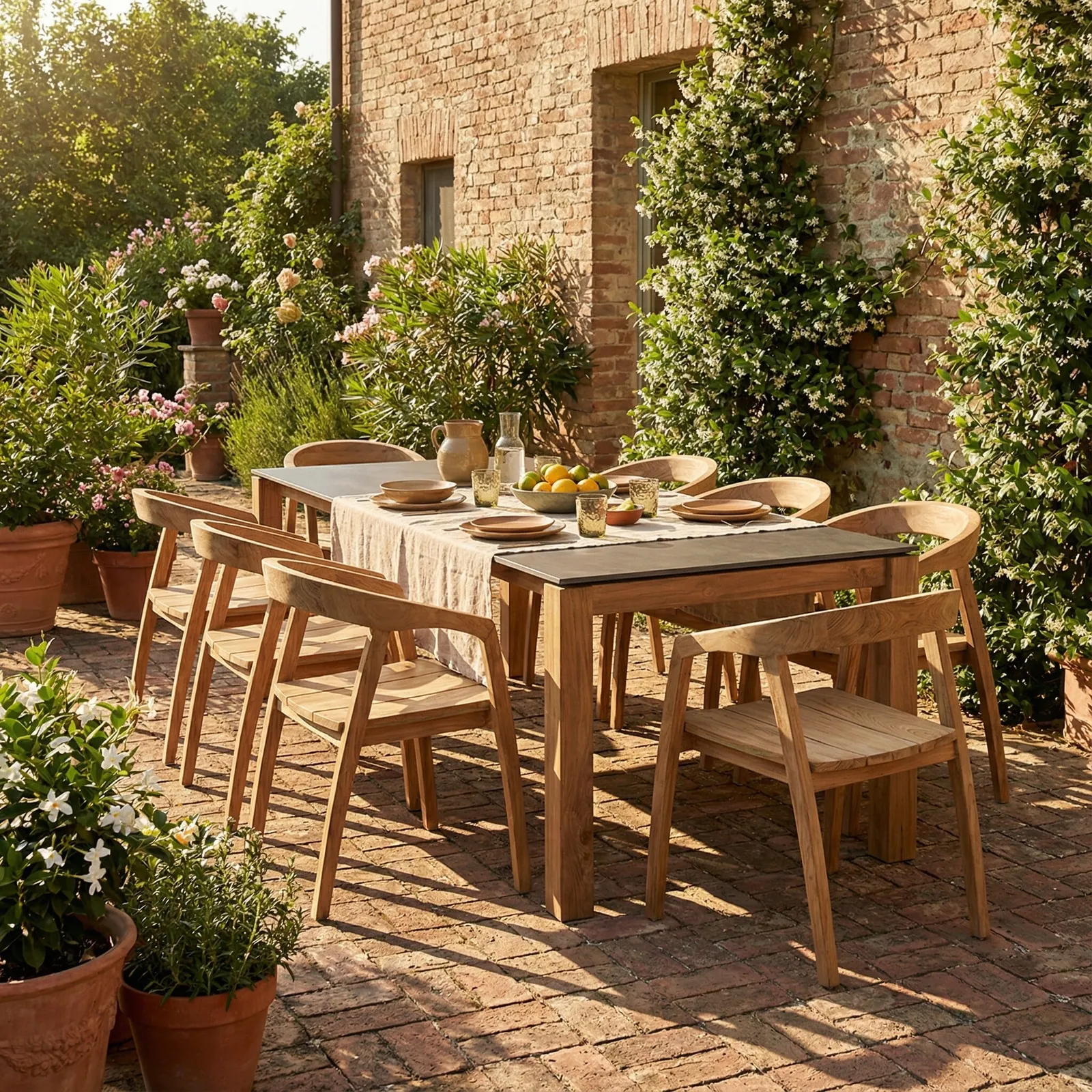 Grenada Jati Outdoor A Dining Chair, Neutral Wood | Barker & Stonehouse 2