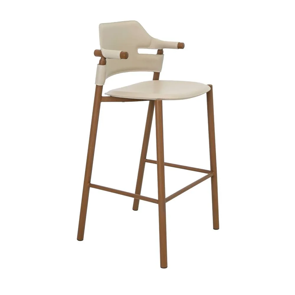 Angel Cerda Sand Regenerated Leather Stool in Light Sand