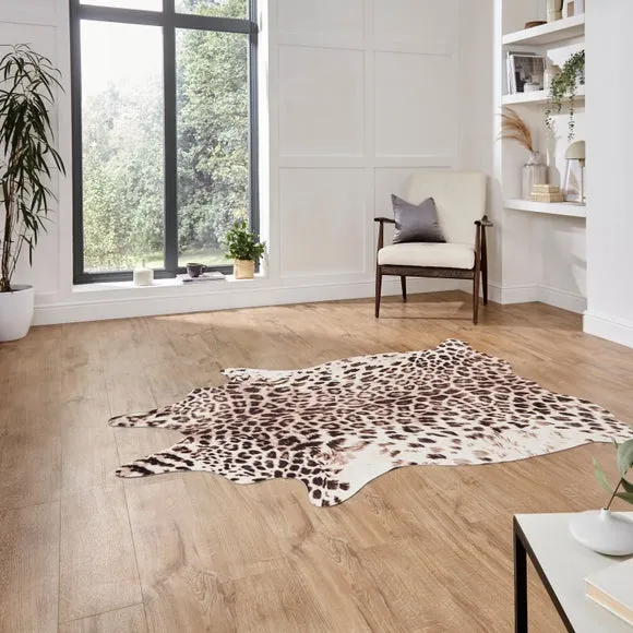 Faux Leopard Print Rug 1