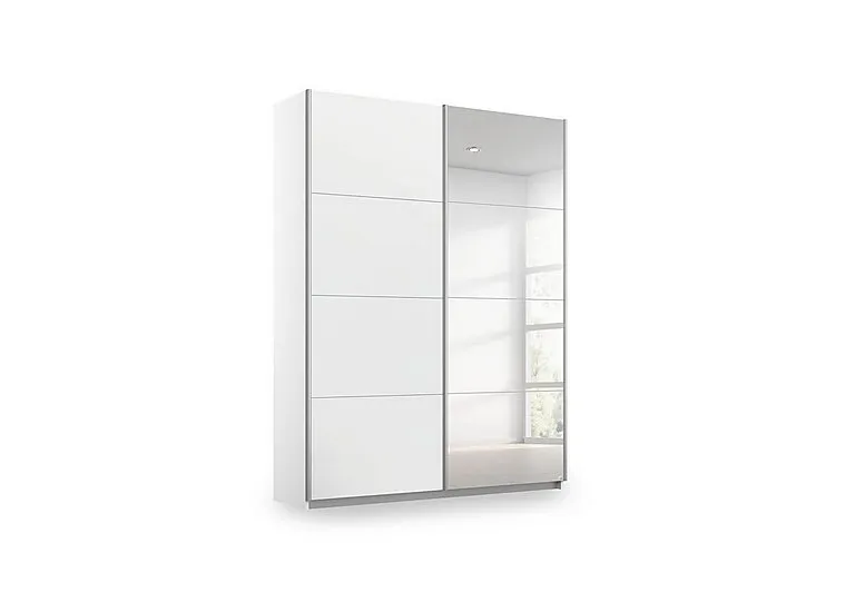 Impulse 136cm 2 Door Décor Slider Wardrobe with Mirror Door - Alpine White