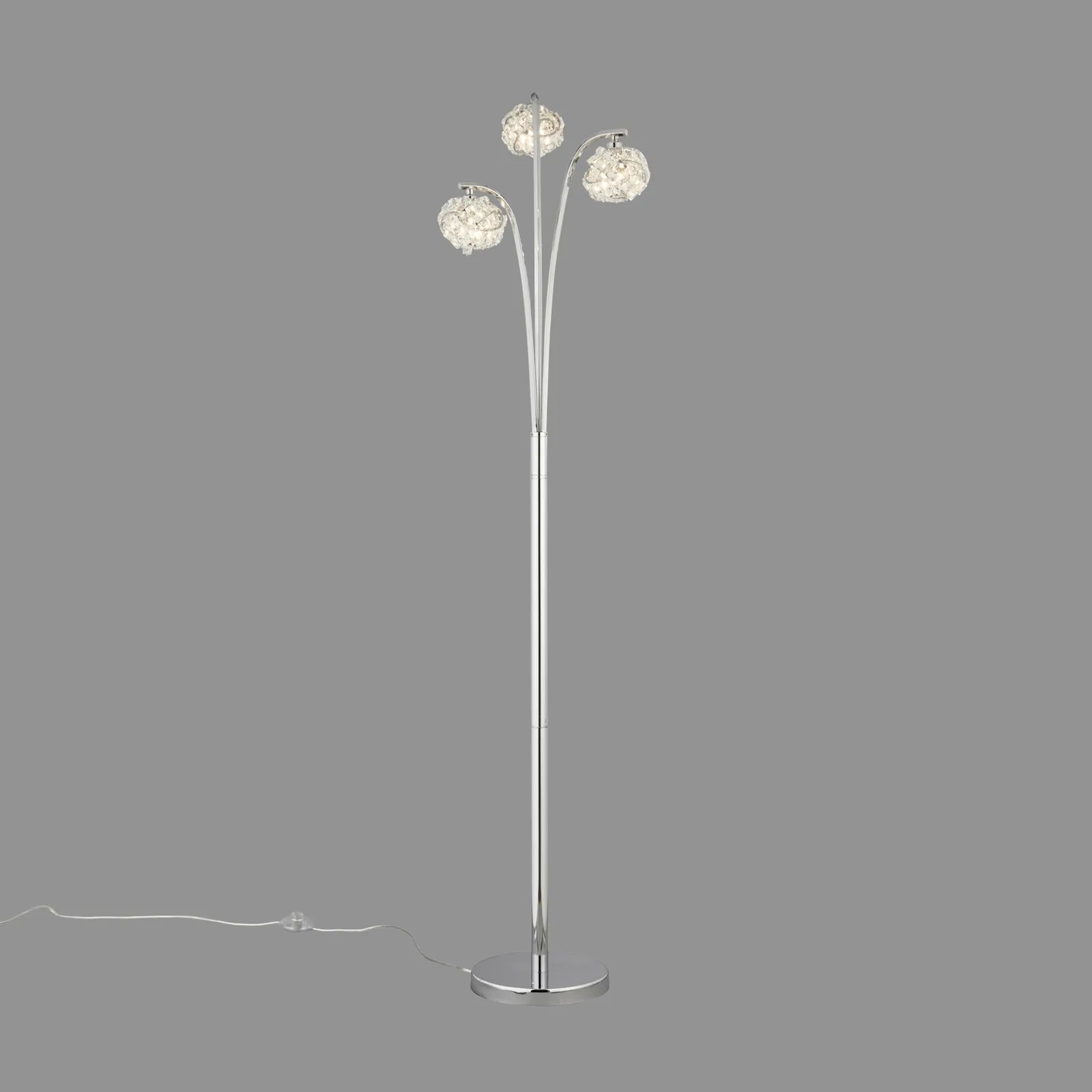 Cecilie 3 Arm Chrome Floor Lamp Chrome