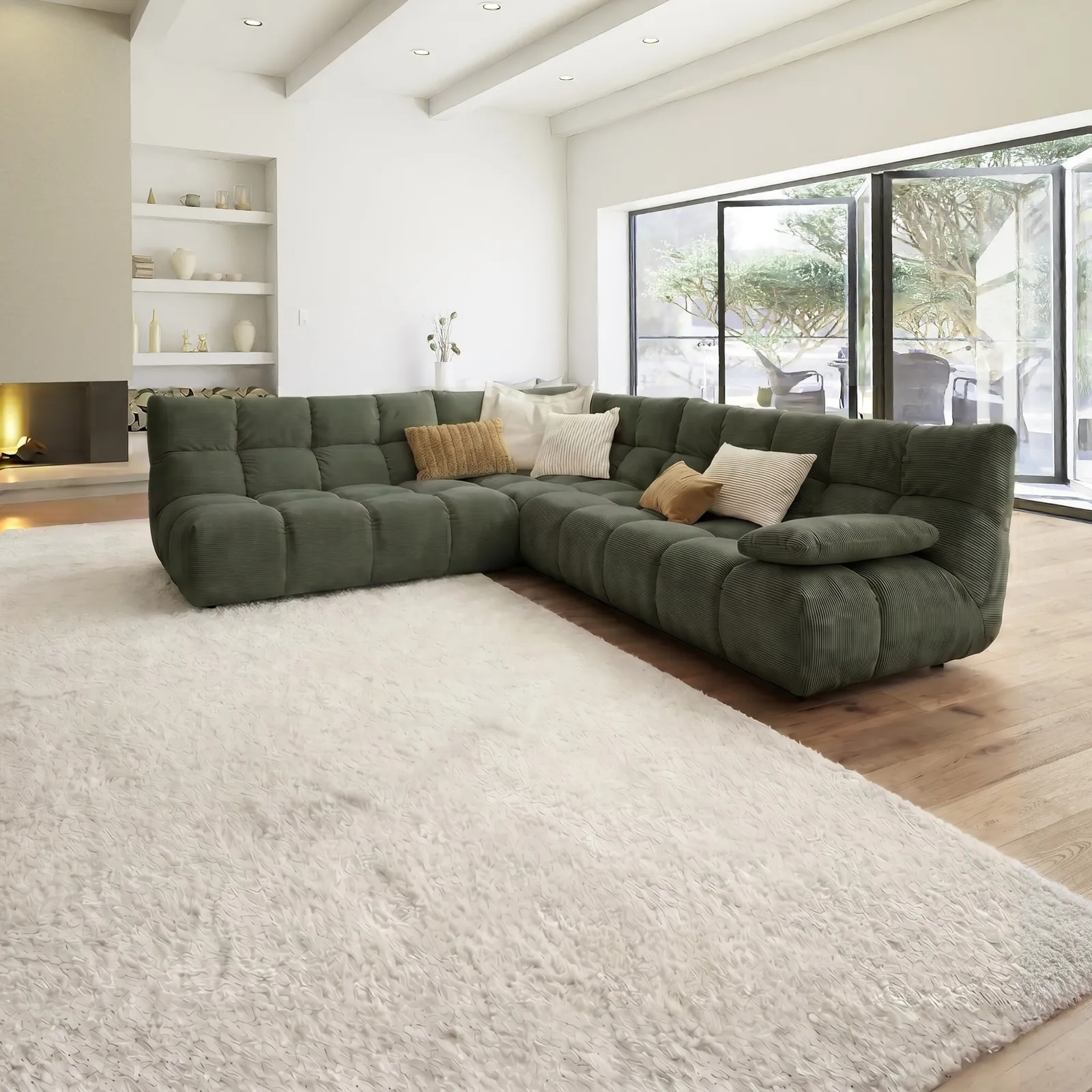 Bryce Corner Group Lhf, Green Fabric | Barker & Stonehouse 2