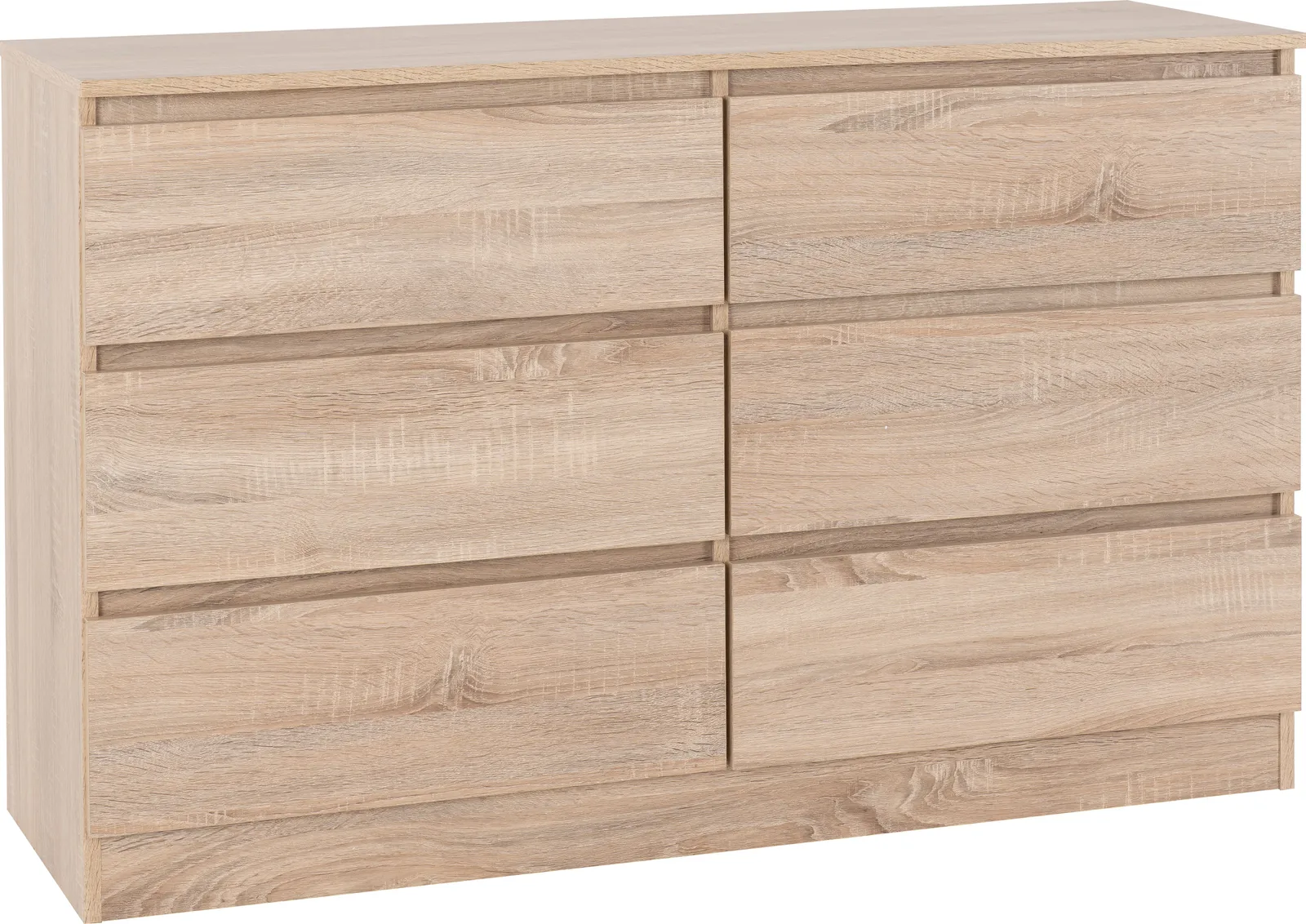 Seconique Malvern 6 Drawer Chest in Light Oak 2