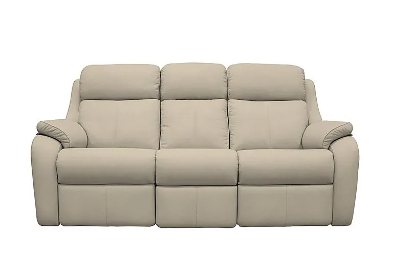 Kingsbury 3 Seater Leather Sofa - No Recliner - Oxford Mushroom