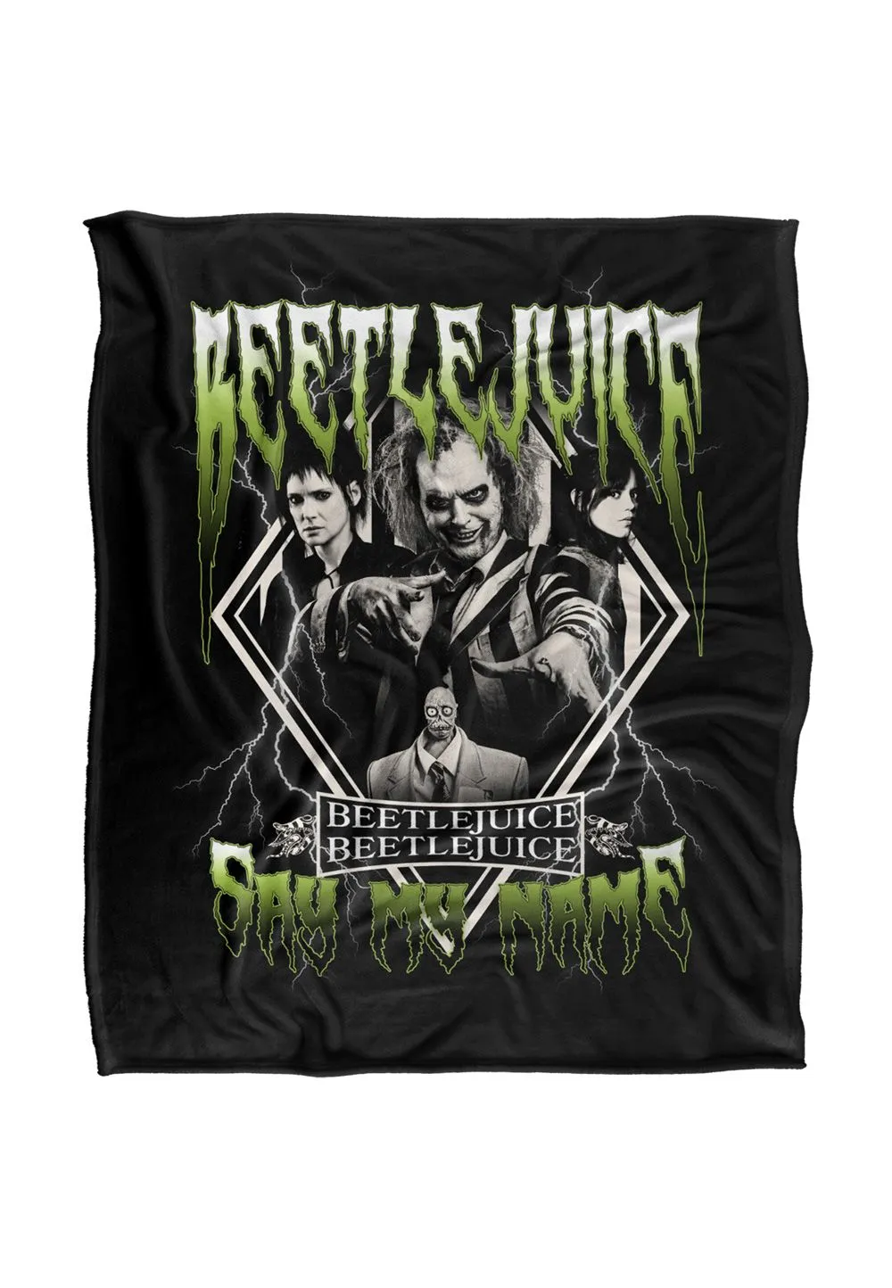Warner Brothers Beetlejuice 2 50x60 Group Band Silky Touch Super Soft Throw Blanket in White