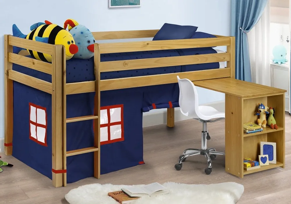 Mid Sleeper 3ft Single Kids Storage Desk Bed