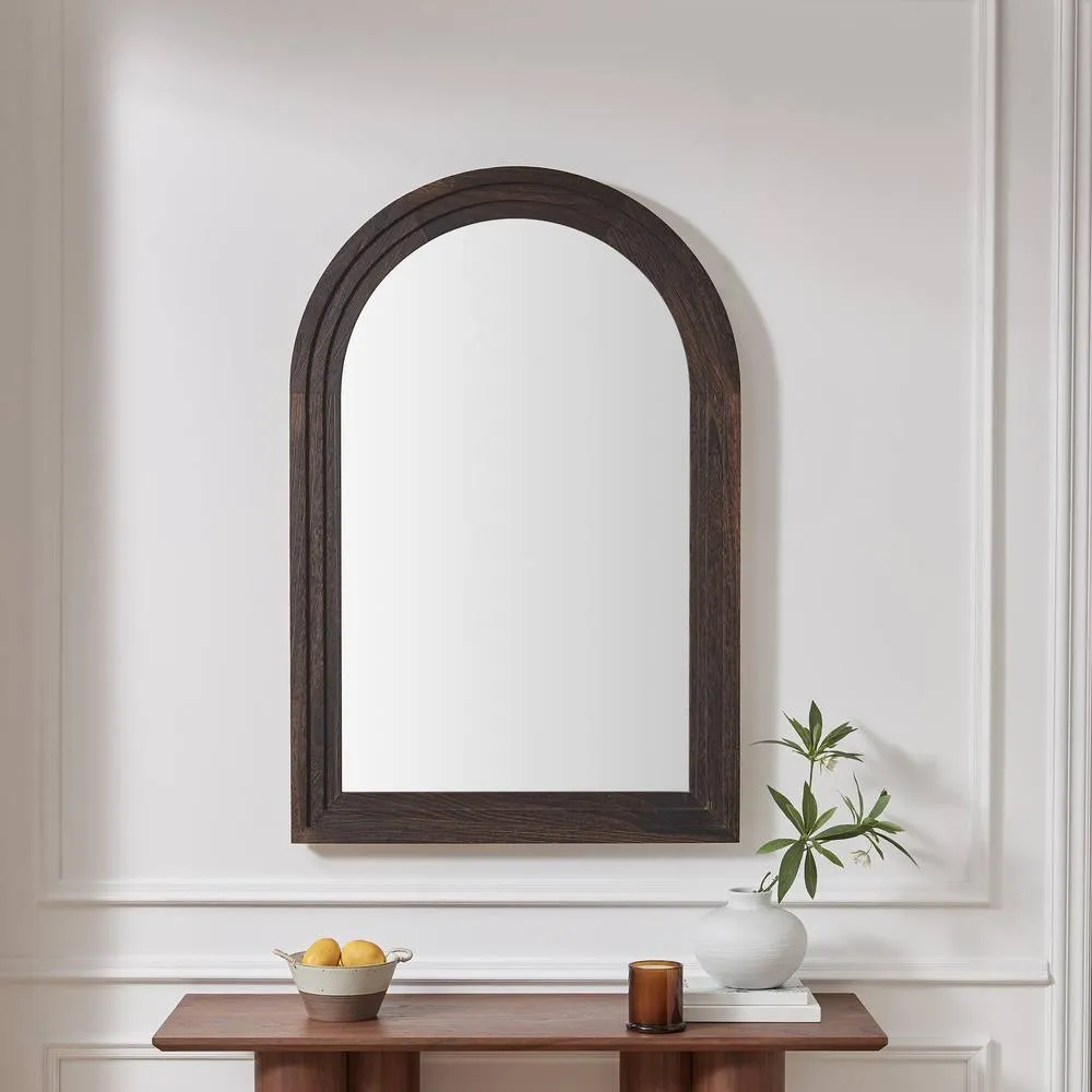 FurnitureboxUK Liora Walnut Wood Full Length 120x80cm Arch Mirror 2