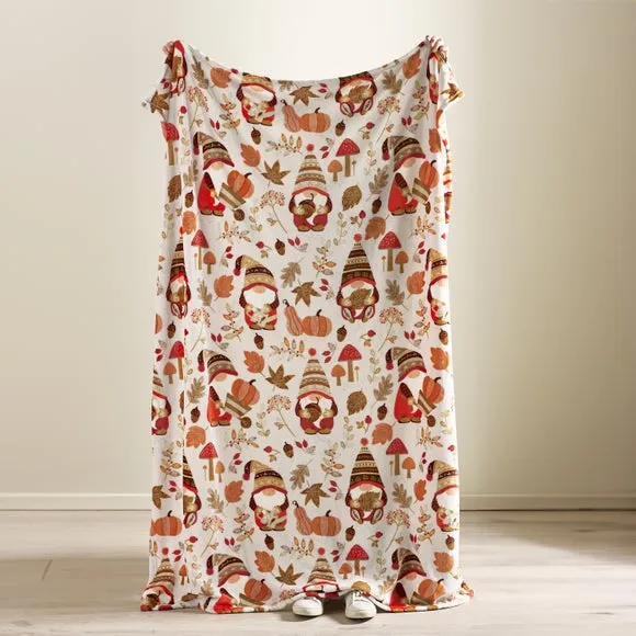 Catherine Lansfield Woodland Gnomes Throw Blanket 130cm x 170cm 3