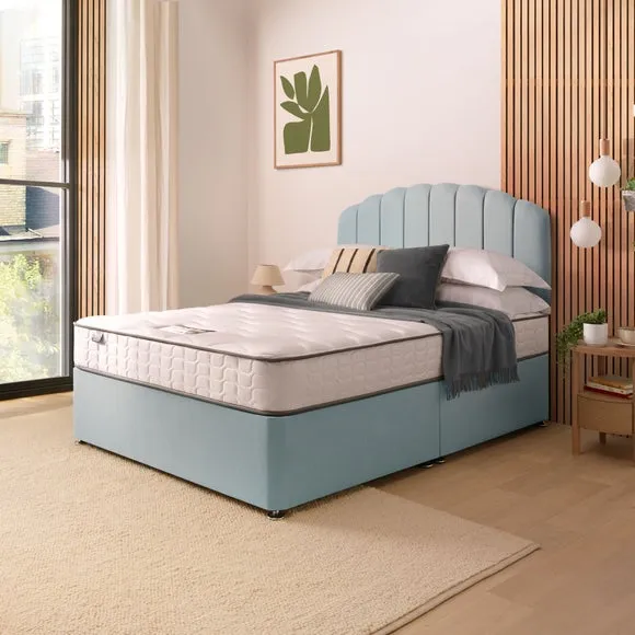 Silentnight Divan Bed With Fabric Merlin Headboard and 800 Pocket Sprung Mattress
