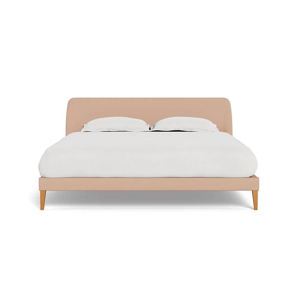 Heal's Wallis Bedstead Super King Capelo Linen-Cotton Rosedale Stained Oak Feet