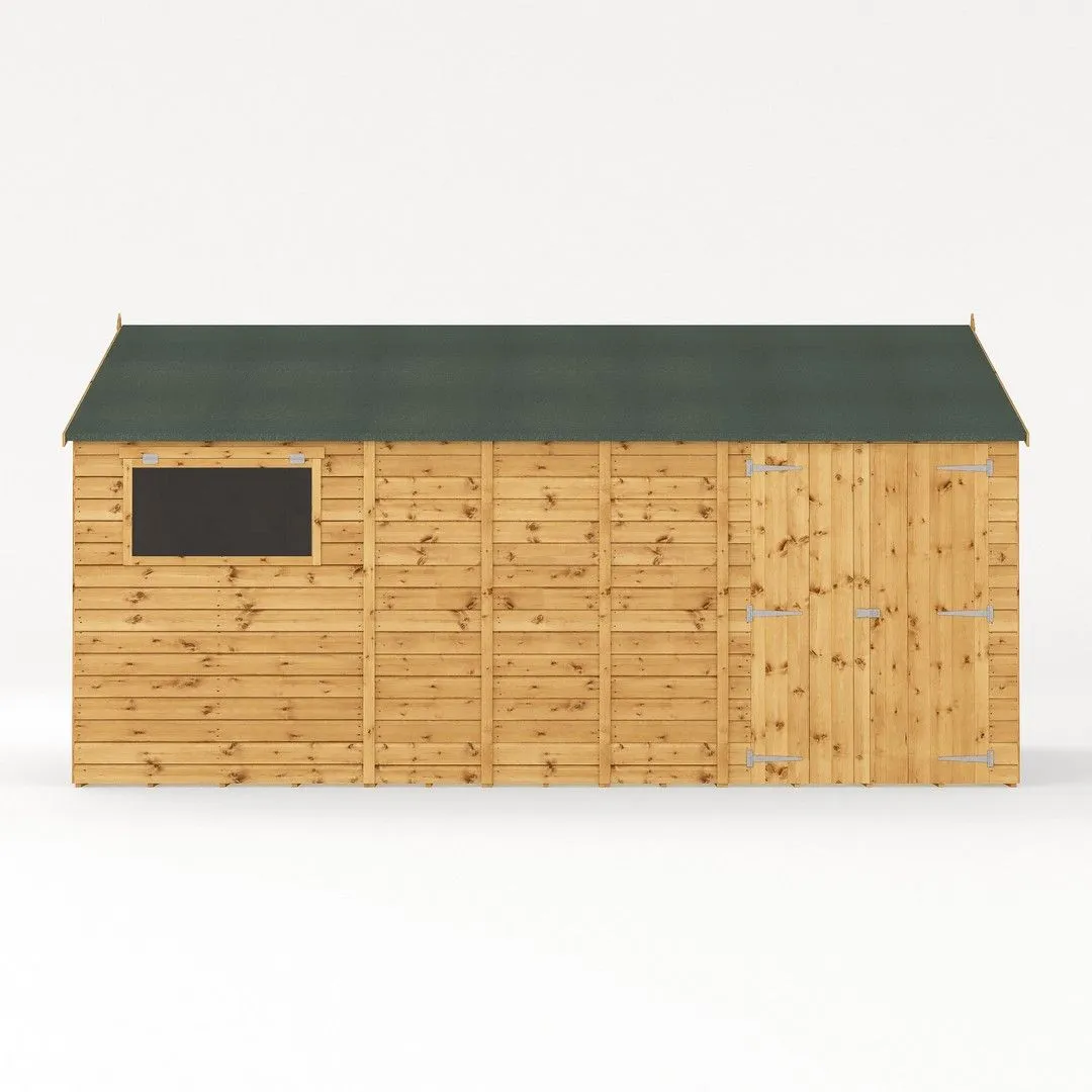 Mercia Premium Shiplap Reverse Apex Workshop - L322.7 x W487 x H250.3 cm in Brown 3