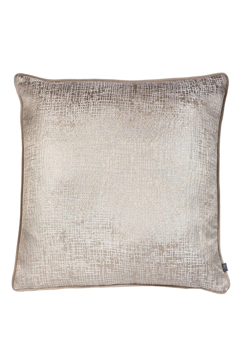 Prestigious Textiles Cinder Metallic Jacquard Piped Cushion in Silver