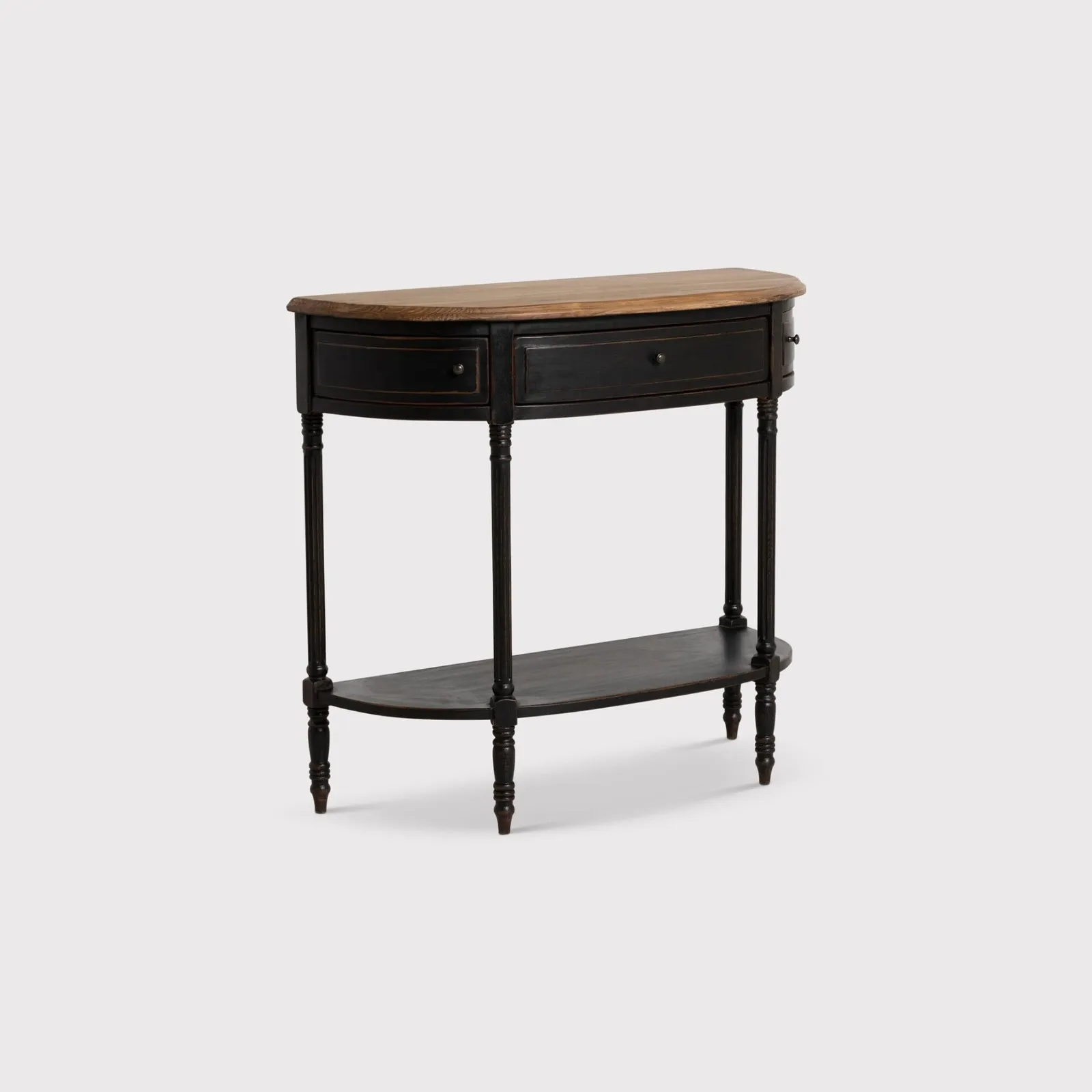 Jin Half Moon Table, Black Wood | Barker & Stonehouse
