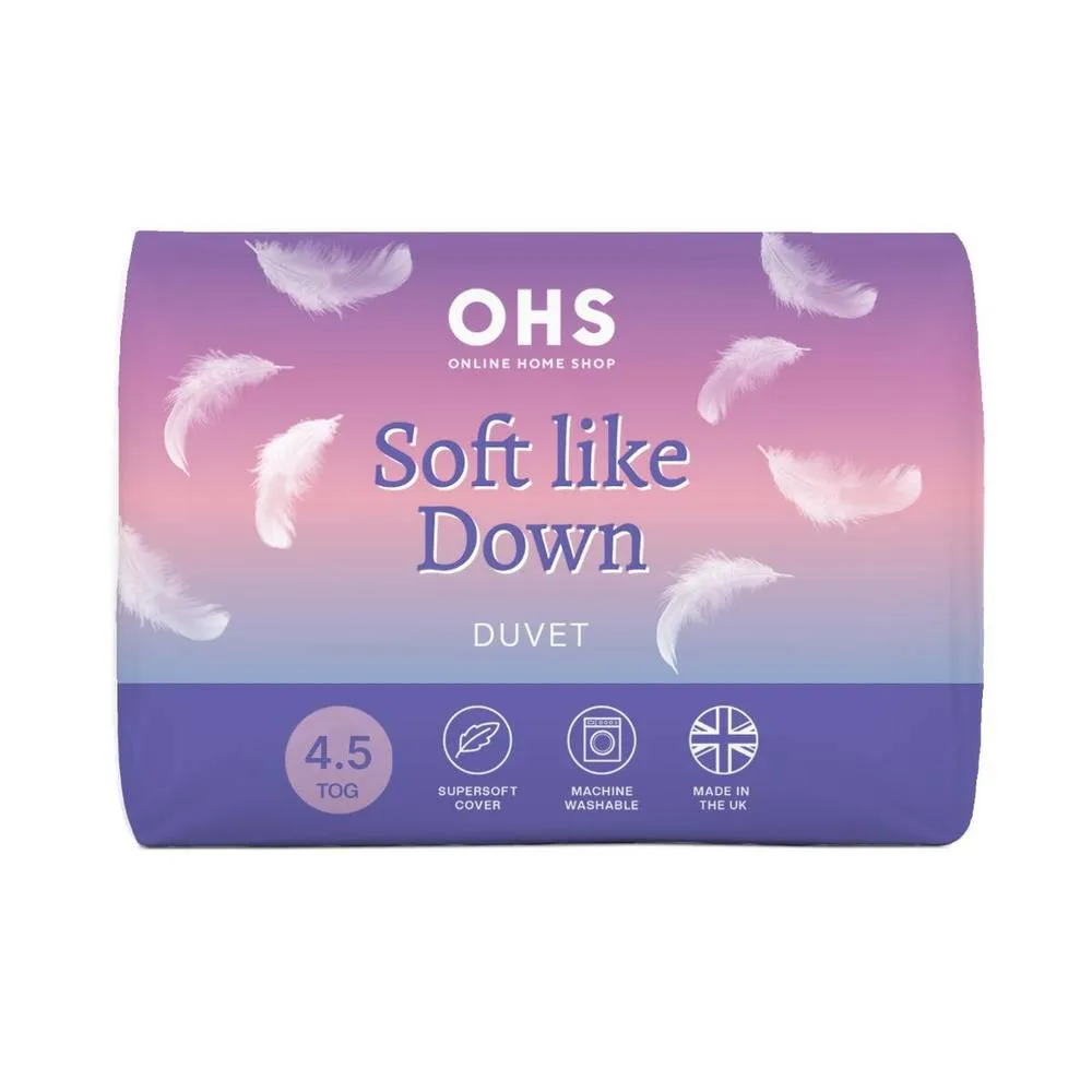 OHS Soft Like Down Duvet 4.5 TOG Quilt in White