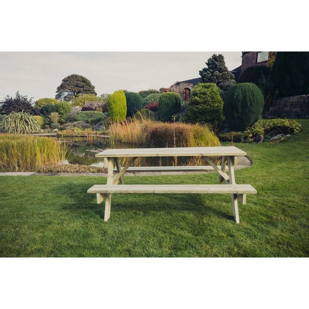 Churnet Valley Garden Furniture Ltd Picnic Table - L179.5 x W143.5 x H76 cm - Partially Assembled in Brown 2