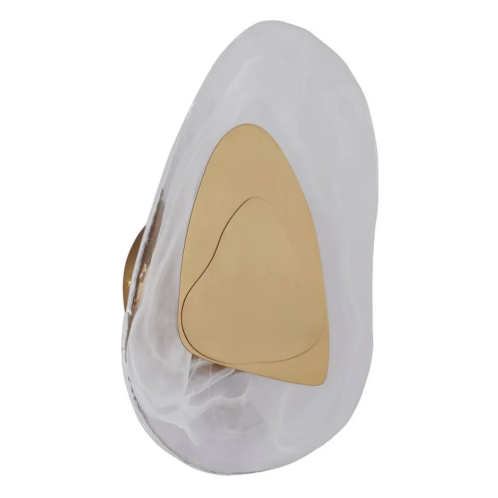 Netlighting Dorsey Wall Lamp Brass Coloured Matt Glass Shade LED 3000K in Gold 2