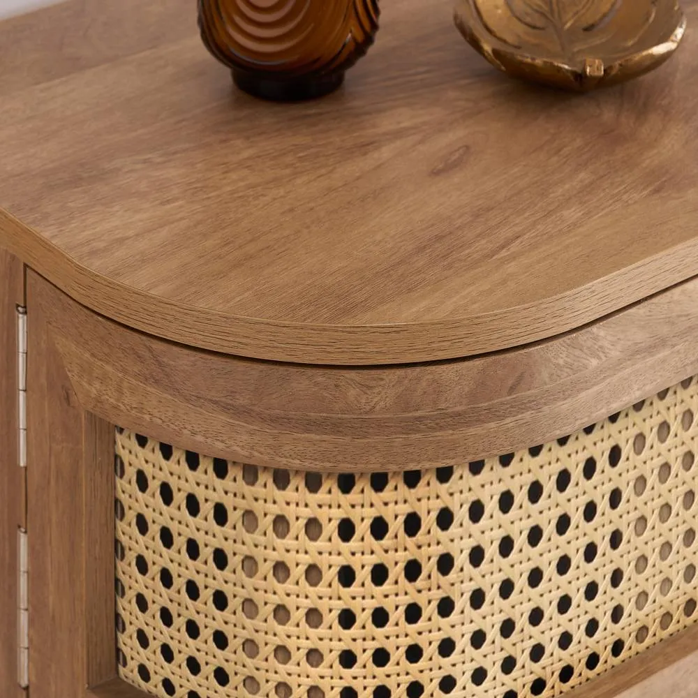 Birlea Rattan Console Table Sark Hall Table Dressing Table in Beige 5