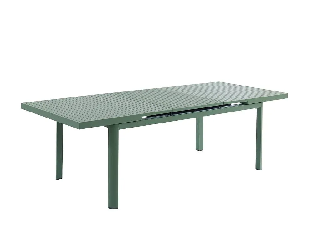 Vente-unique Aluminium Garden Dining Set: One Extendable Table 180/240Cm & 6 in Green 6