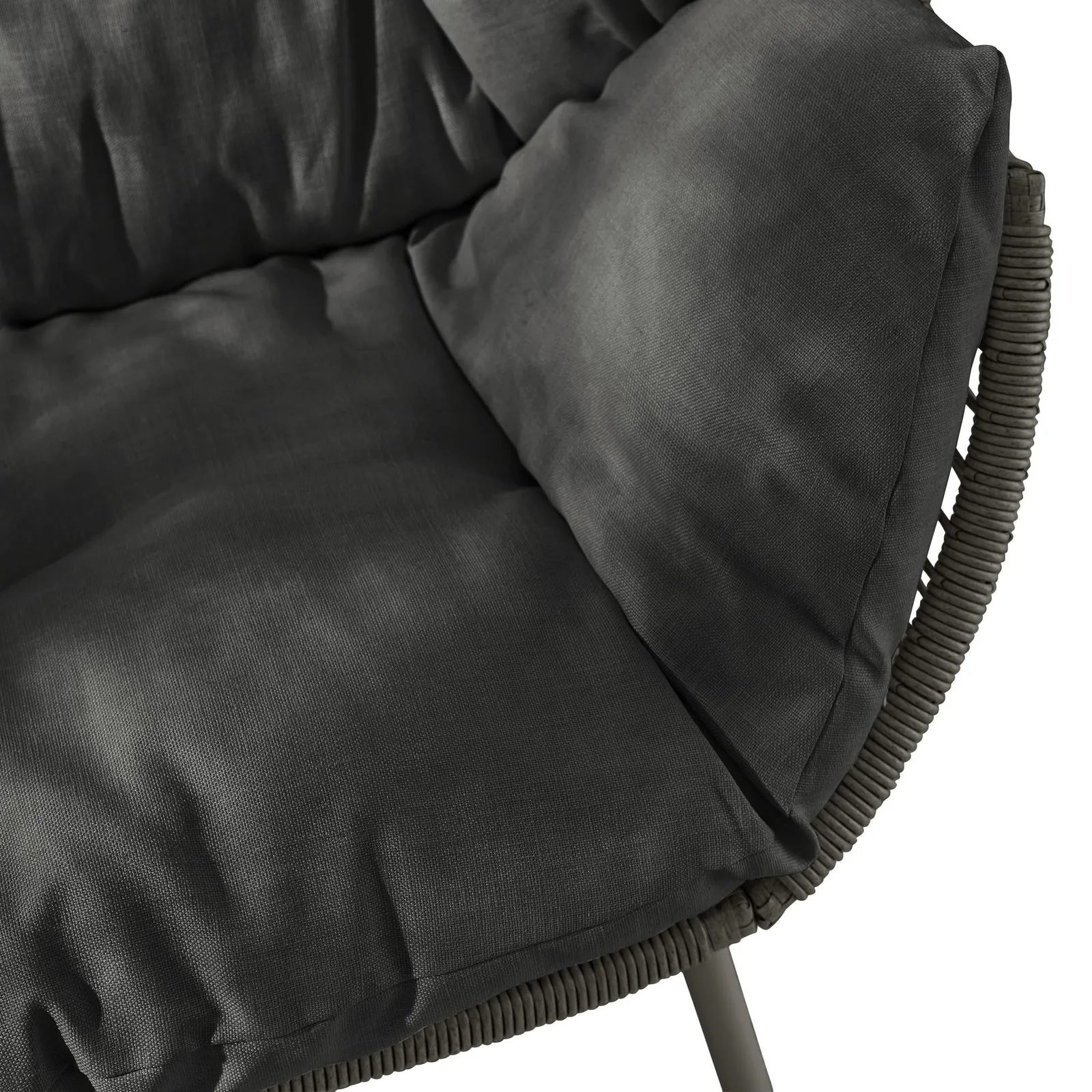 FurnitureboxUK Egg Grey Indoor / Outdoor Rattan Double Chair 6