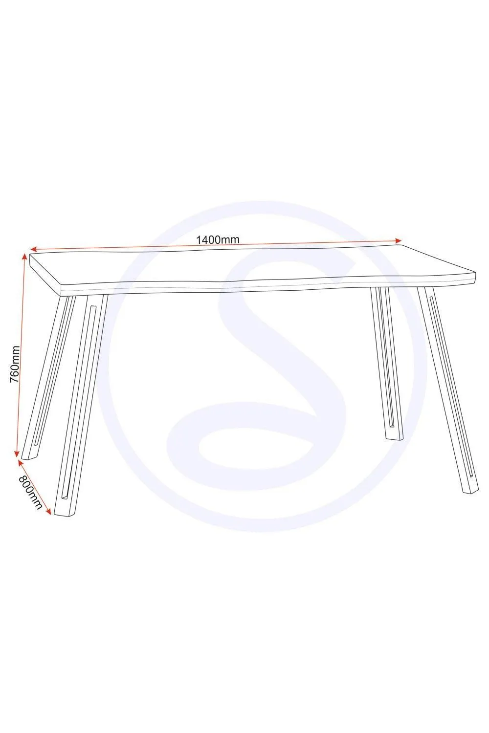Seconique Quebec Wave Edge Dining Table in Dark Brown 6