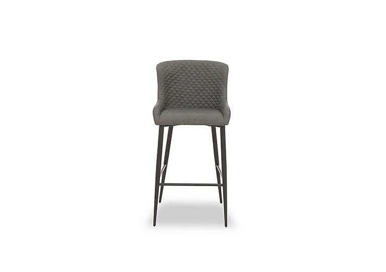 Hanoi Faux Leather Bar Stool - Slate Grey