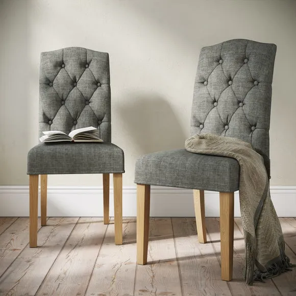 Normandy Set of 2 Chelsea Dining Chairs, Fabric 1