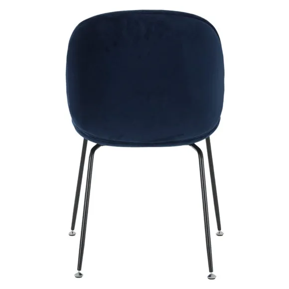 Fusion Living Luxurious Velvet Dining Chair with Black Metal Legs 6