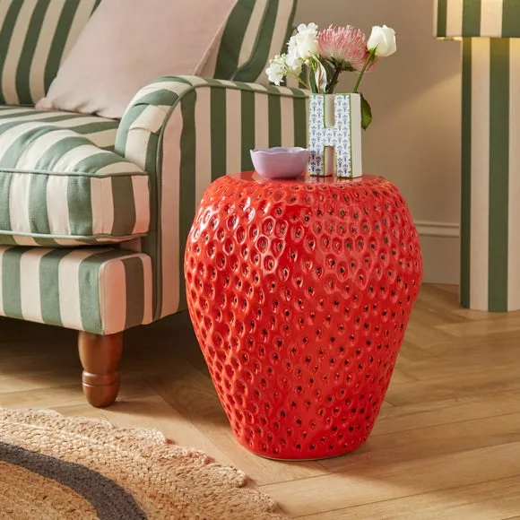 Strawberry Ceramic Side Table