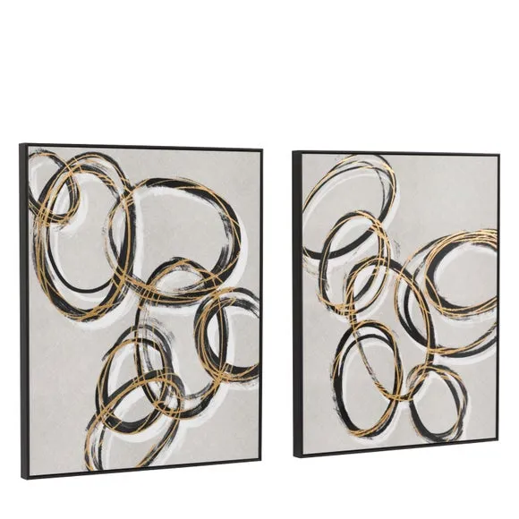 Cedar and Sage Set of 2 Gold Rings Framed Canvases 3