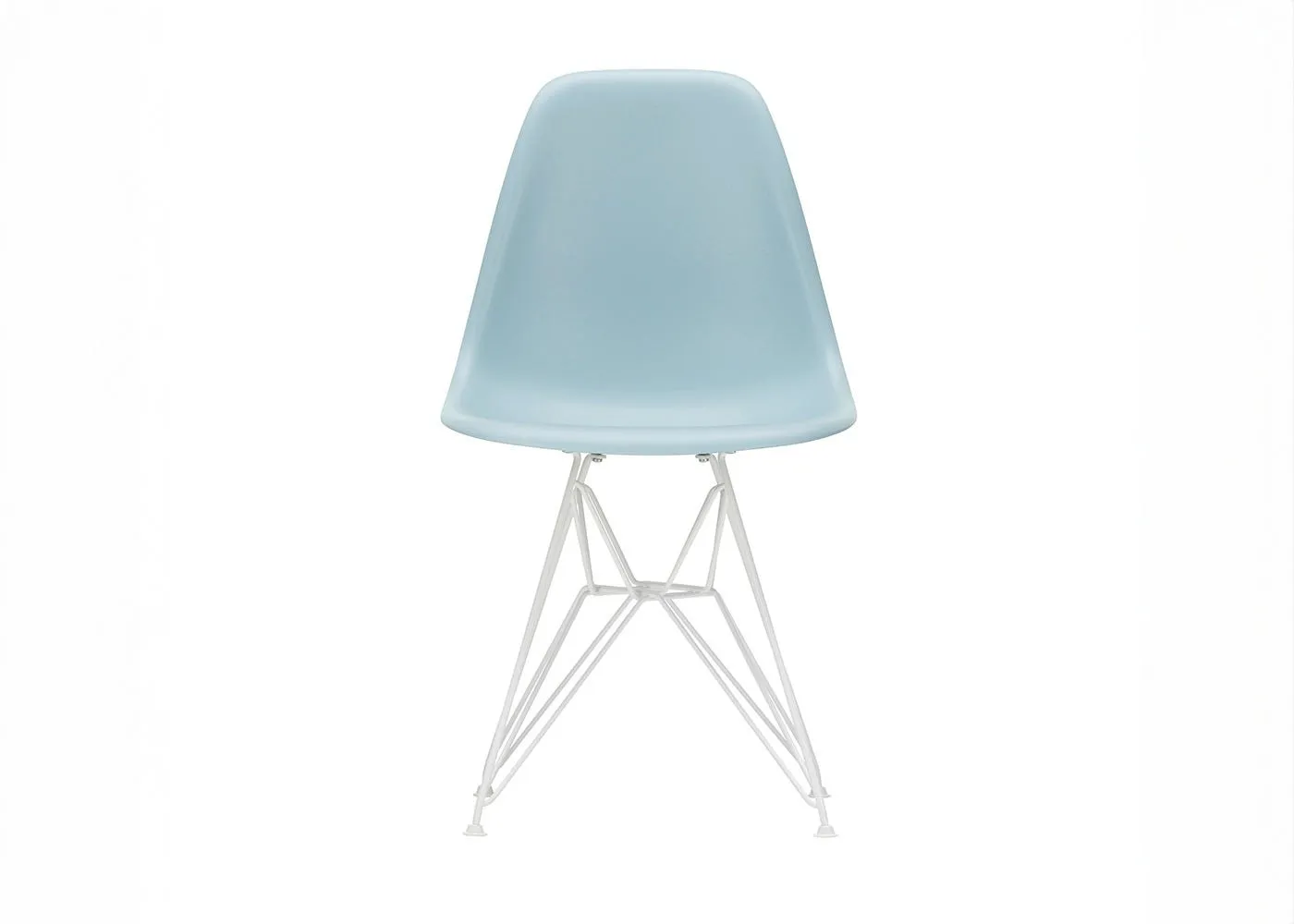 Vitra Eames DSR Chair Ice Grey White Powder Coated Base 04 Glides