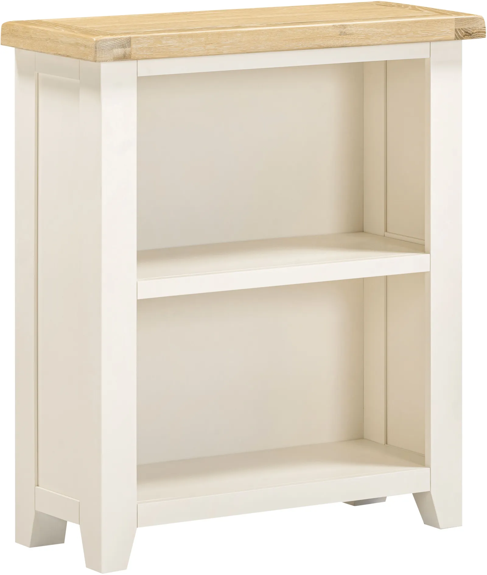 Seconique Windsor Natural Oak Low Bookcase (Fully Assembled) in Ivory 2