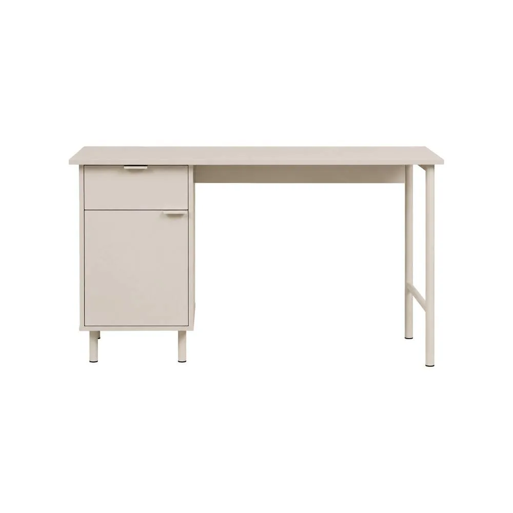 sweeek Desk with 1 drawer & 1 door wood decor & metal in Beige 3