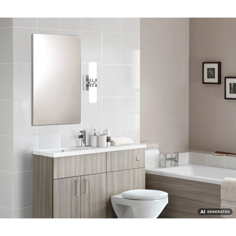 Netlighting Space Bathroom Wall Lamp Matt Nickel 2x E14 in Grey 5
