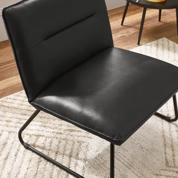 Saxon Faux Leather Lounge Chair 2