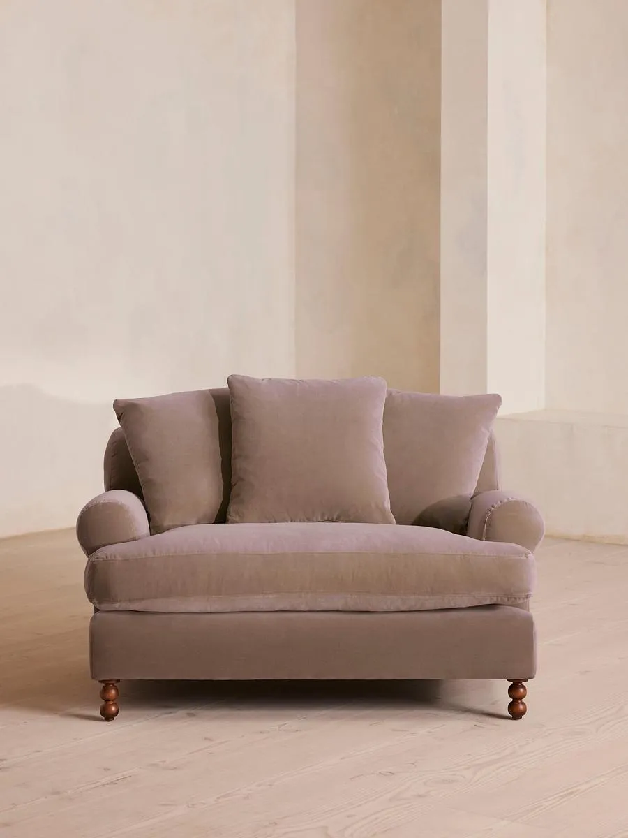 Audrey Loveseat, Velvet, Taupe