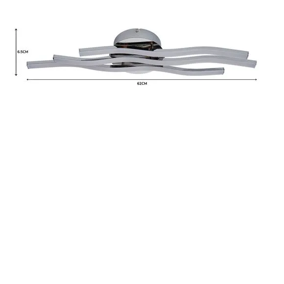 Ripple Integrated LED Bathroom Flush Ceiling Light 6