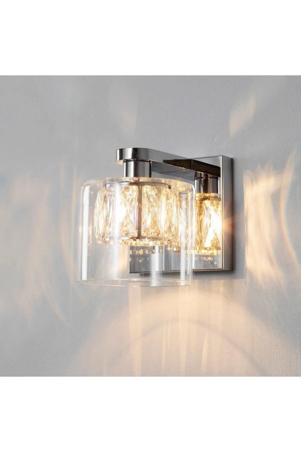 Netlighting Verina 1 Light Wall Chrome Glass G9 in Clear 2