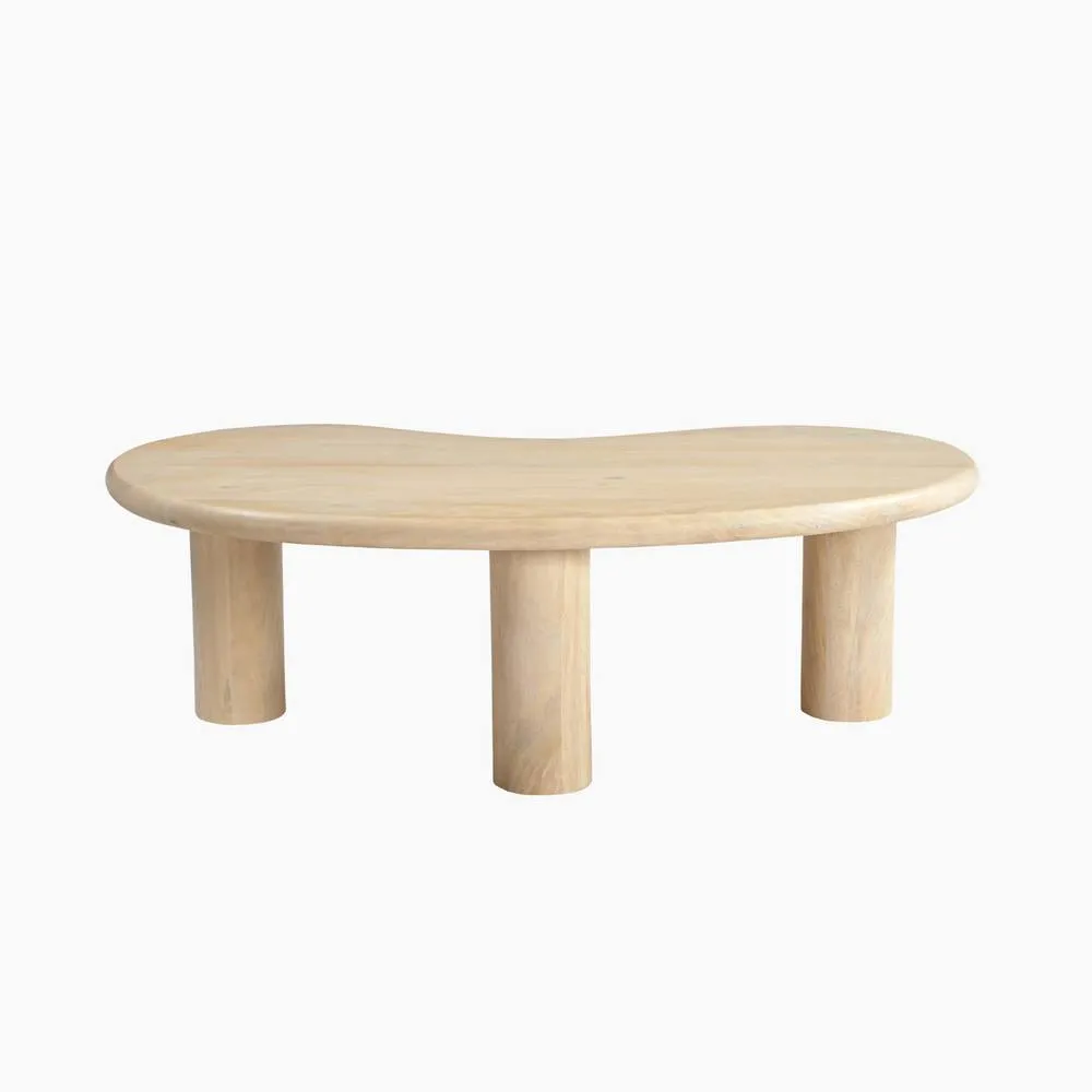 FurnitureboxUK Elda Pebble White Oak Wood Coffee Table in Light Brown 5