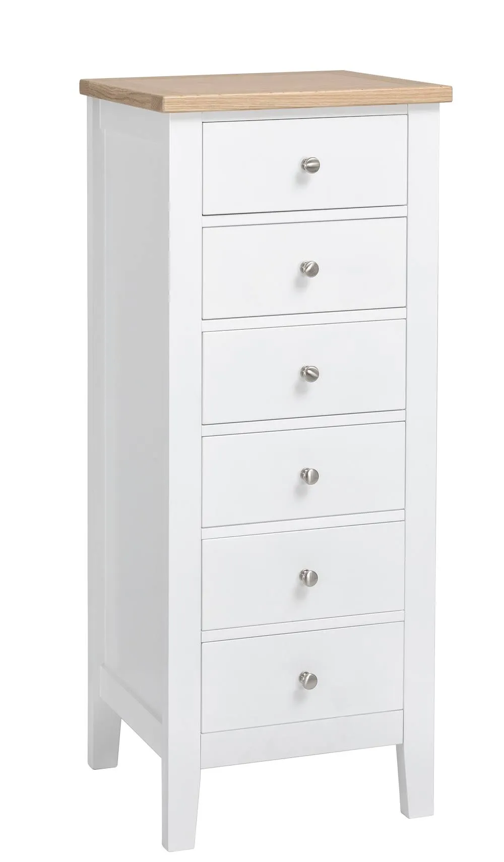 Nöa and Nani Leines 6 Drawer Tall Chest of Drawers in White & Oak 4