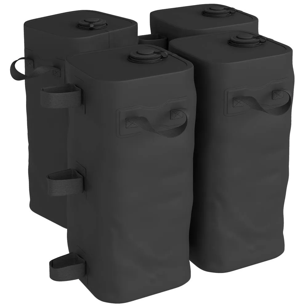 OUTSUNNY Set of 4 Heavy Duty Gazebo Weights Bags, 500D Sand Weights, Black 2