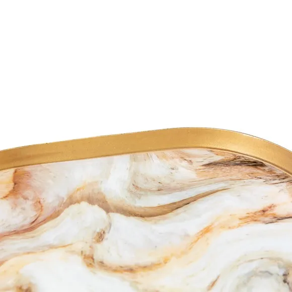 Cedar & Sage Set of 3 Sahara Round Marbled Trays 3