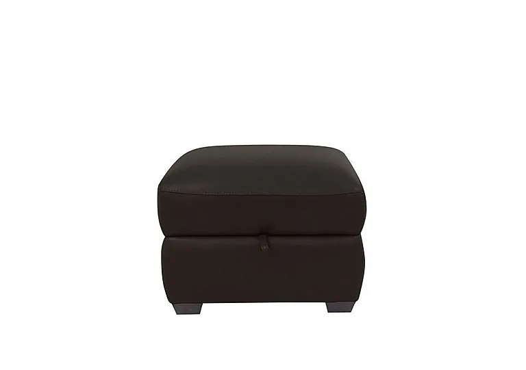 Cozee Leather Storage Stool - Dark Chocolate