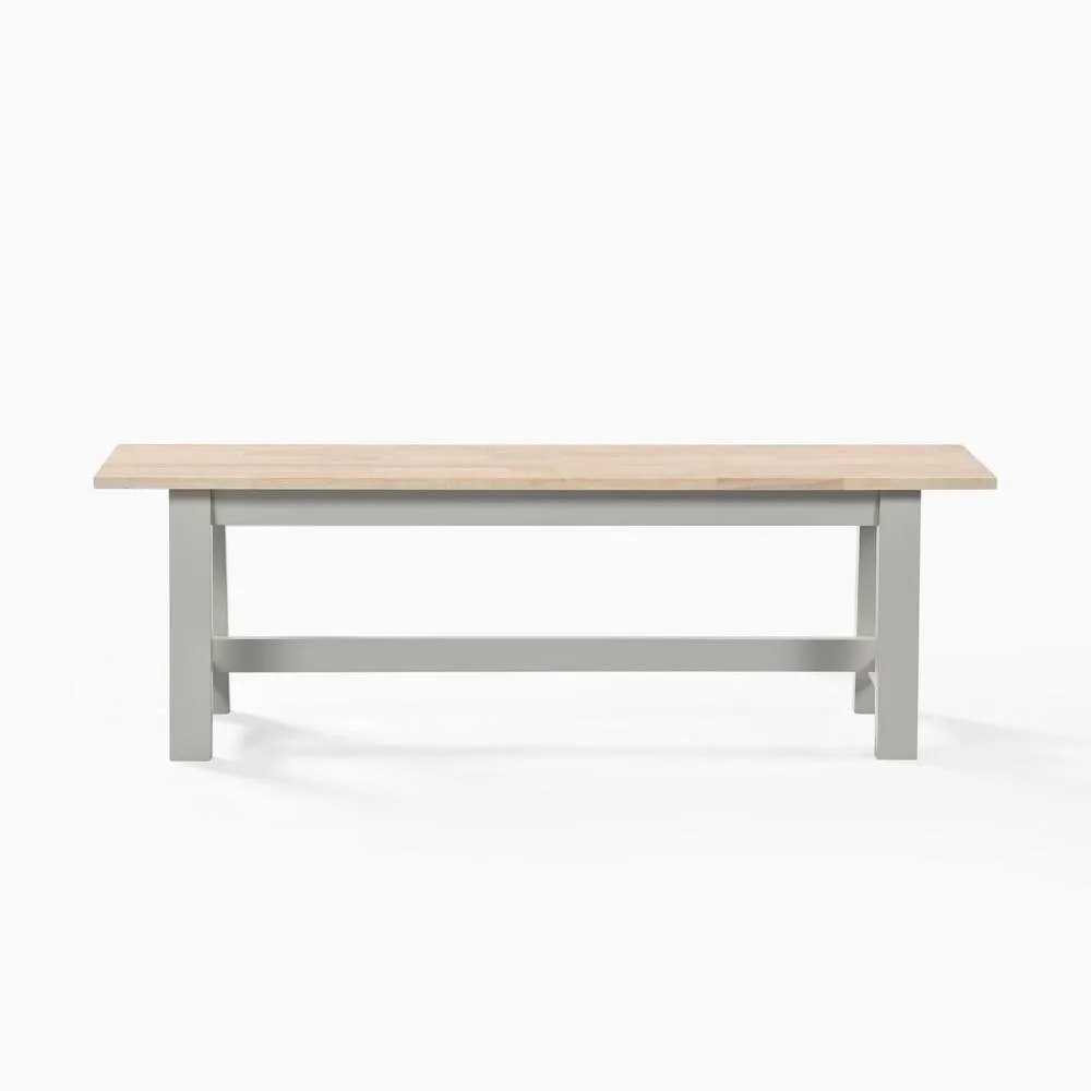 FurnitureboxUK Blakeney Oak & Cream Solid Wood Dining Bench in Grey 3