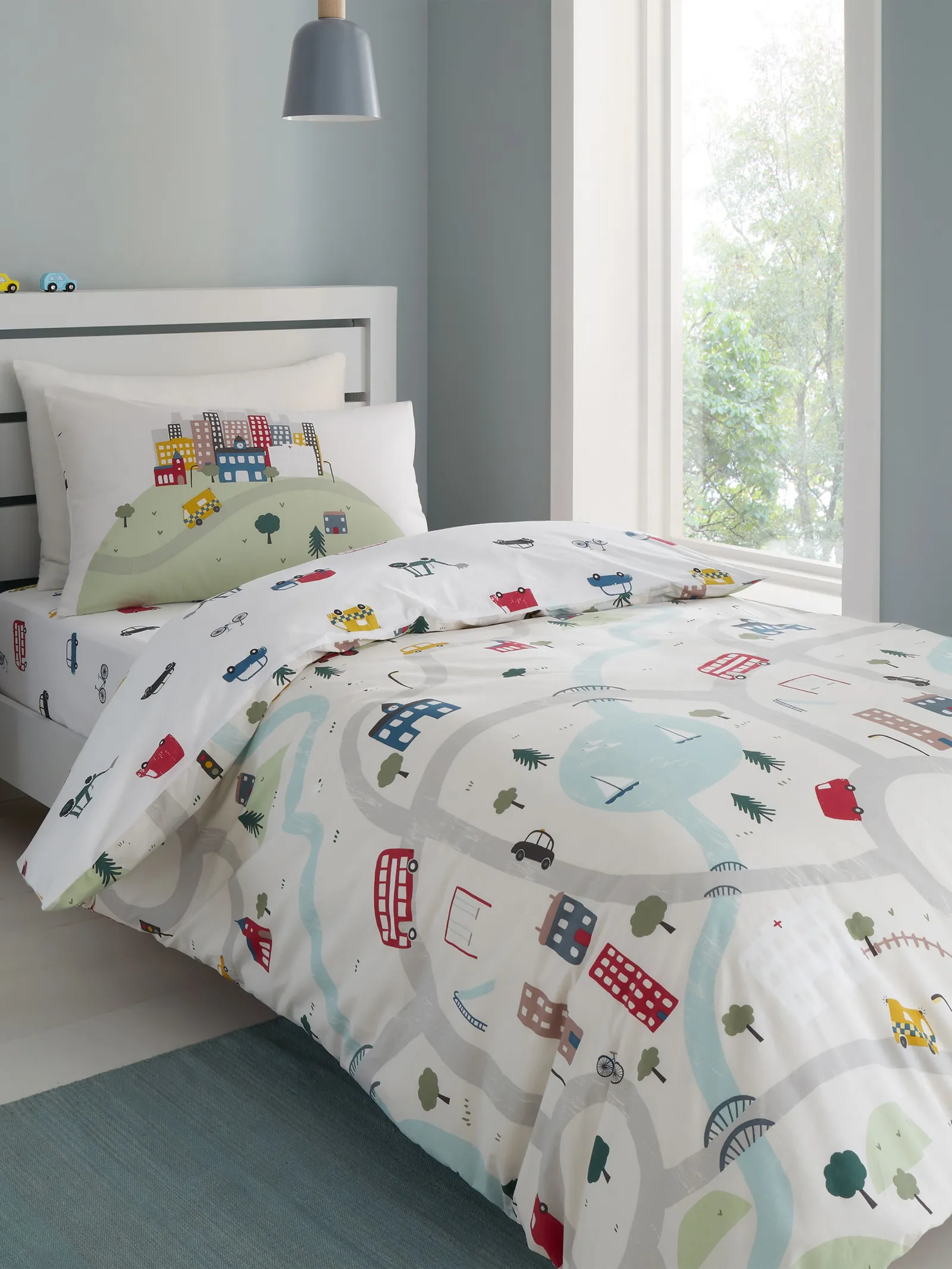 Bianca 'Transport' Cotton Duvet Cover Set in White