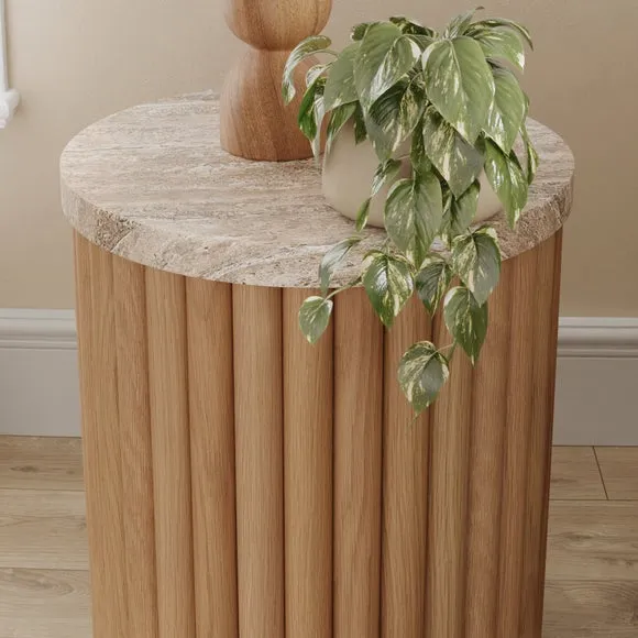 Lucin Travertine Effect Side Table 5