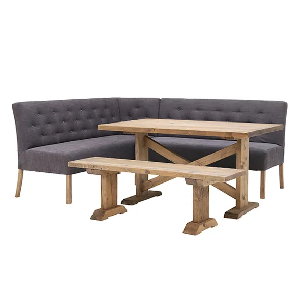 Medina Left Hand Facing Corner Bench with Newsham Table and Bench