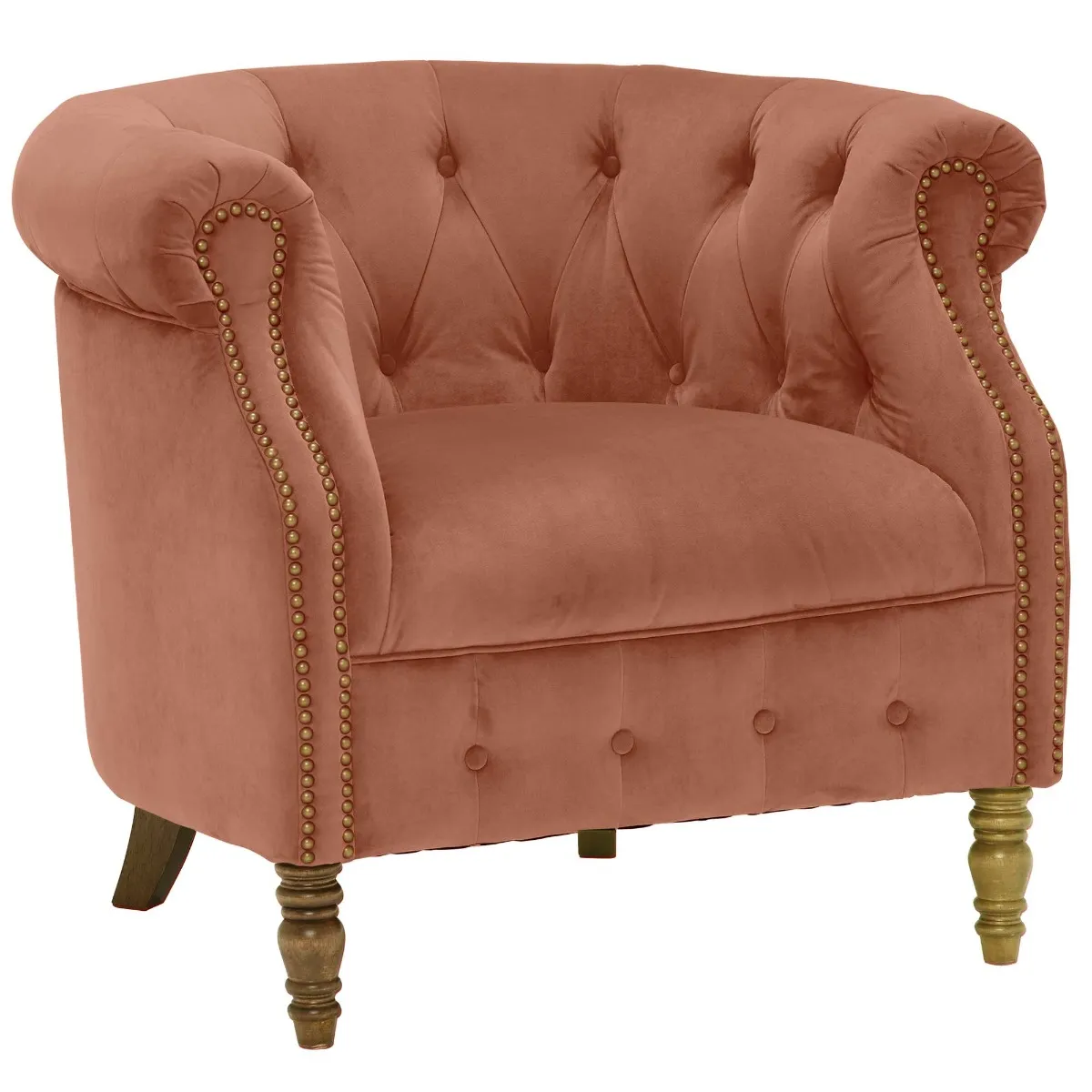 Ollena Velvet Chair, Plush Rose