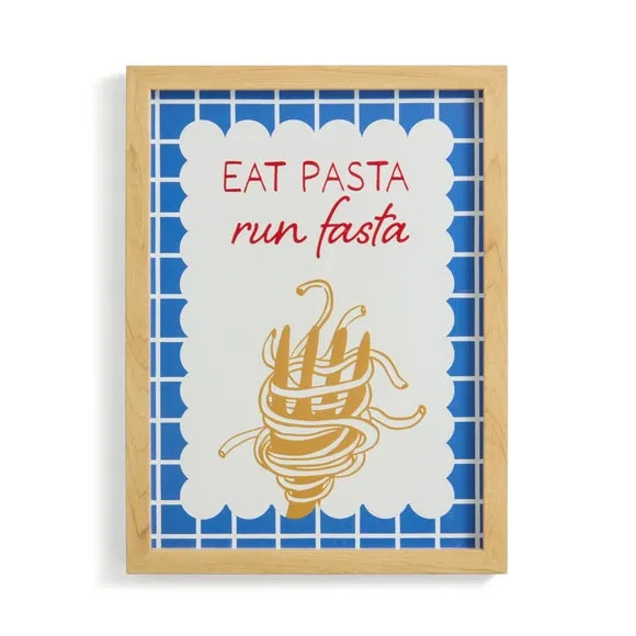 Eat Pasta Run Fasta Framed Print 3