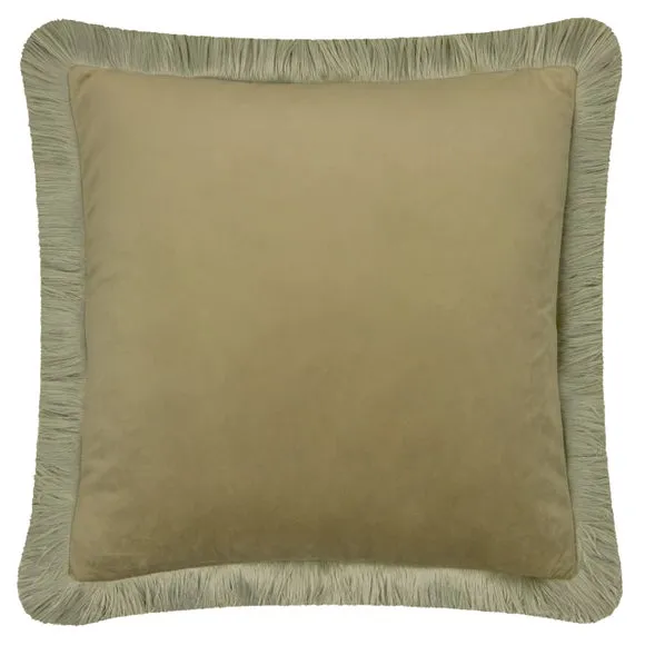 Furn. Halo Fringed Velvet Square Cushion 2